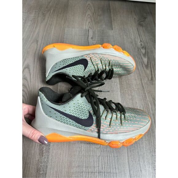 Nike KD 8 Easy Euro Light Grey Orange Lace-Up Basketball Shoes Youth Size 4.5 6W - Picture 8 of 12